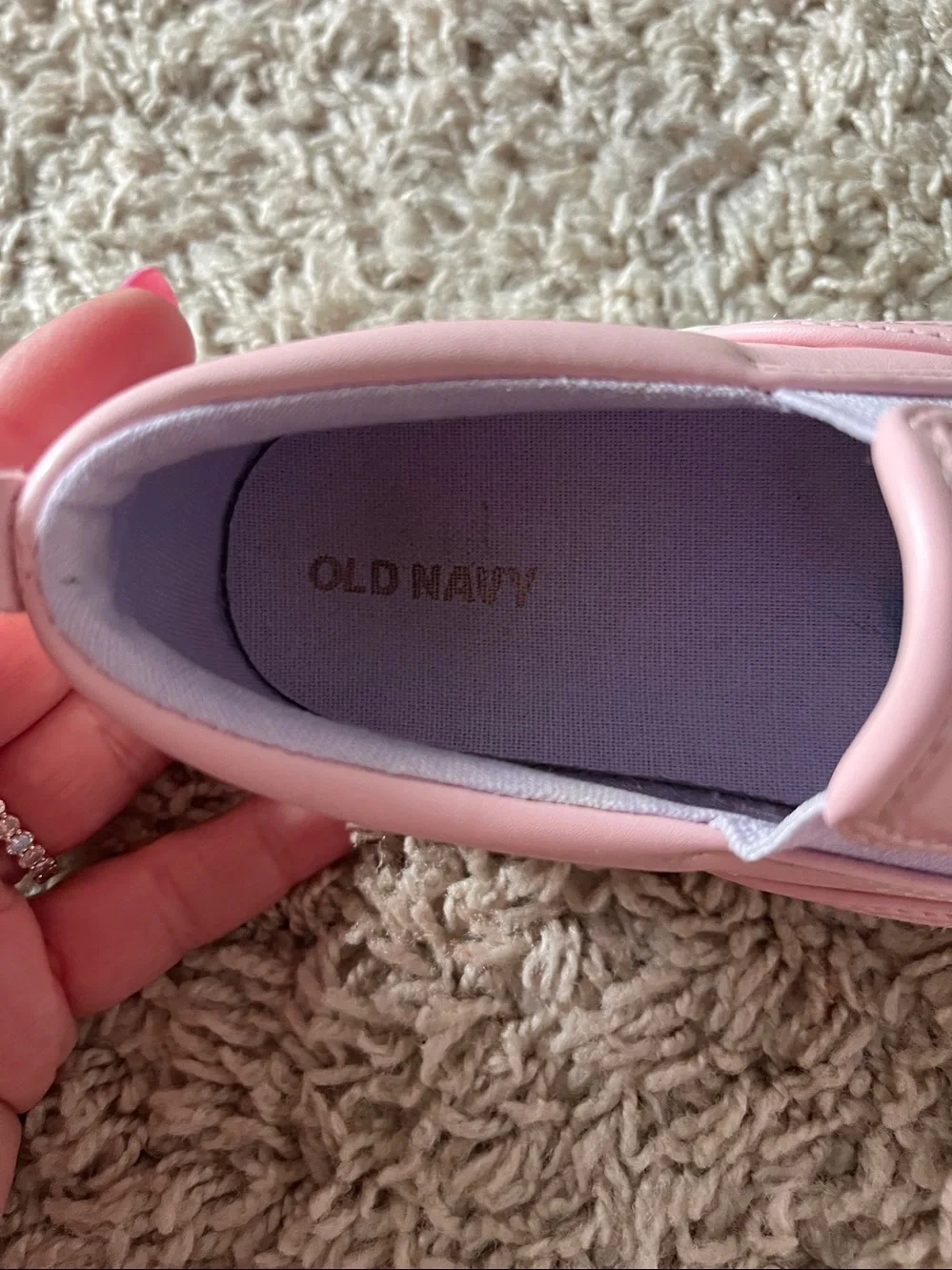 Old Navy Pink Glitter Heart Slip-On Sneakers